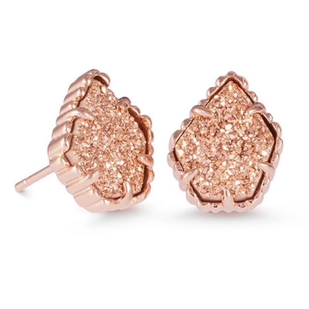 Kendra Scott Tessa stud earrings in rose gold druzy